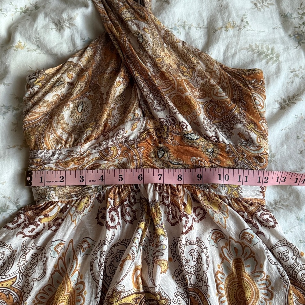 Orange handkerchief hemline midi halter neck dress size 2 in great condition - Picture 5 of 9